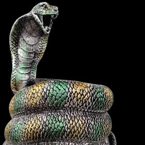 Green and Yellow Cobra Reptile Decor
